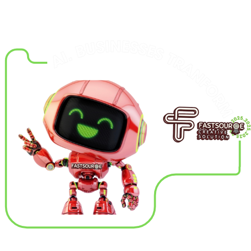 The FastSource robot mascot